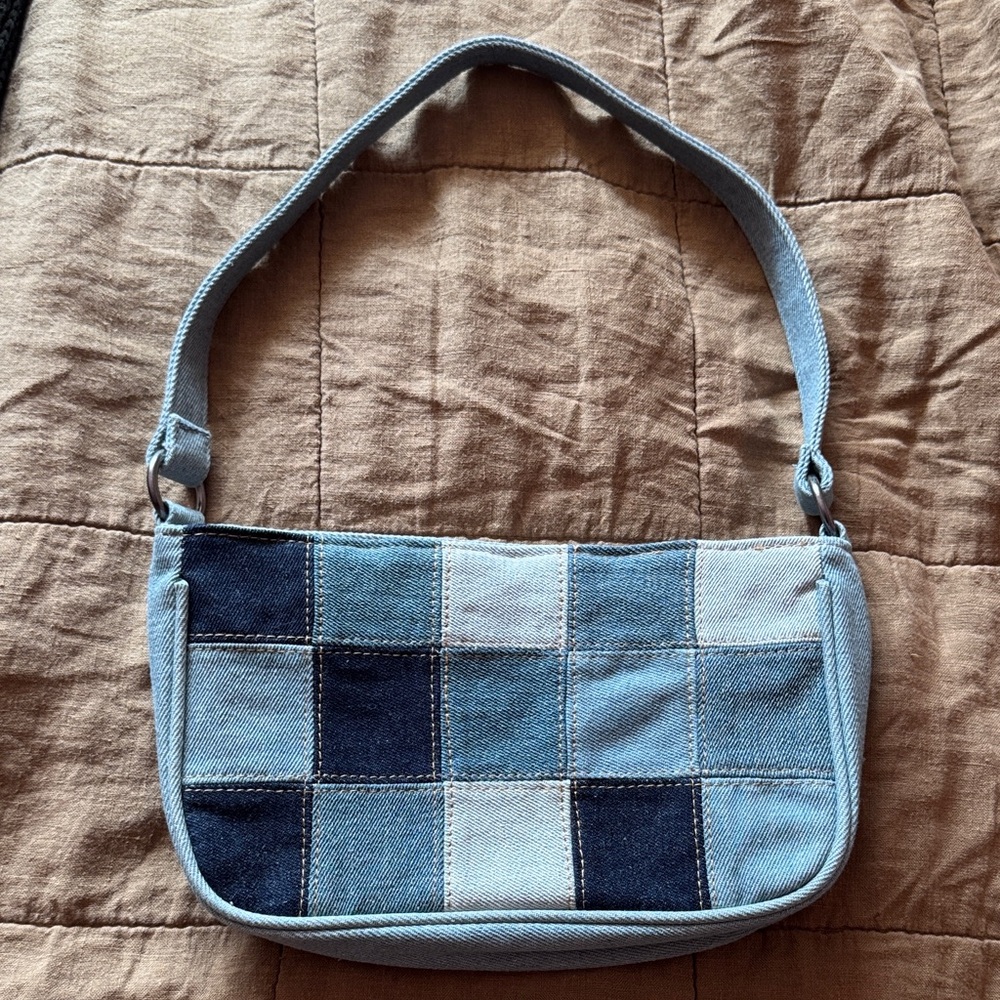 AE Denim Patchwork Shoulder Bag